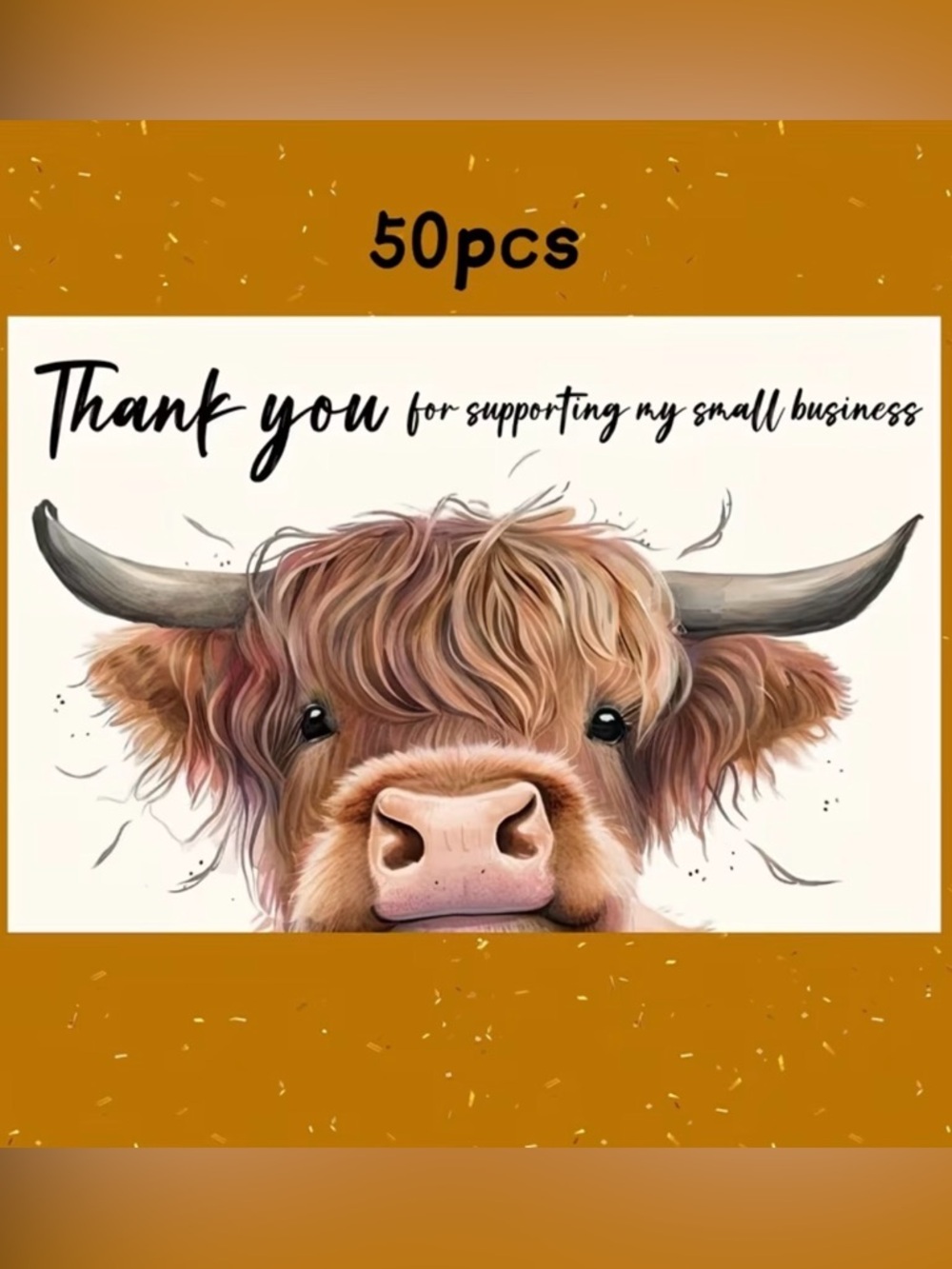 Highland Cow Thank You Cards (50 pcs)